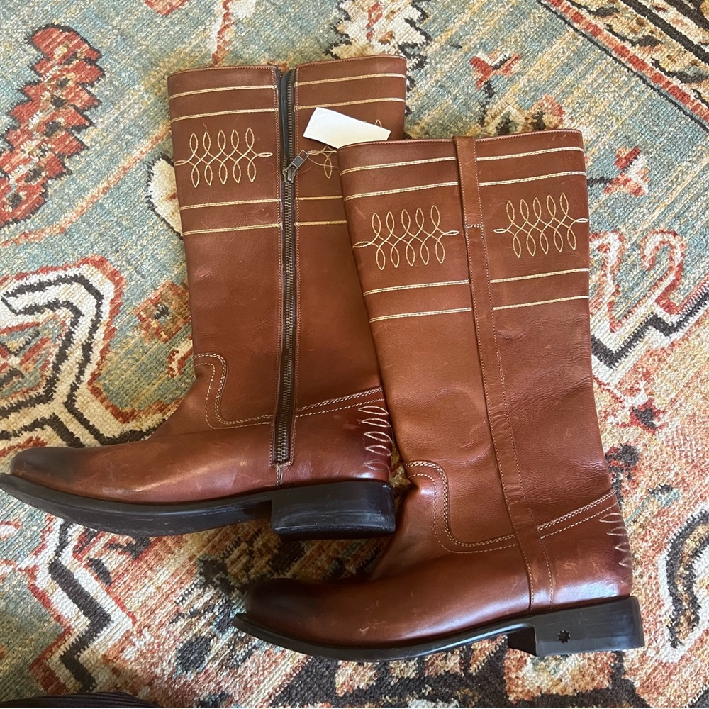 Black Star Melissa auburn leather campus cowboy boots